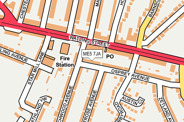 ME5 7JA map - OS OpenMap – Local (Ordnance Survey)