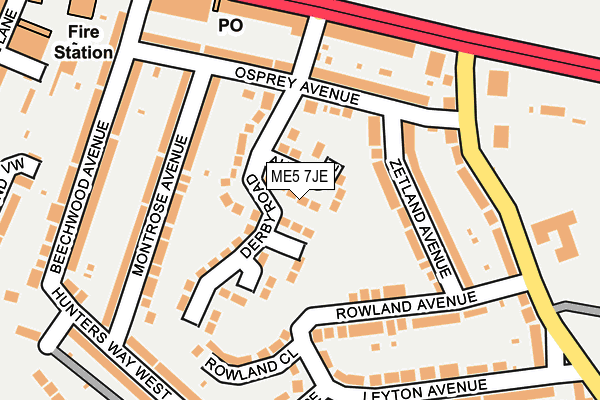 ME5 7JE map - OS OpenMap – Local (Ordnance Survey)