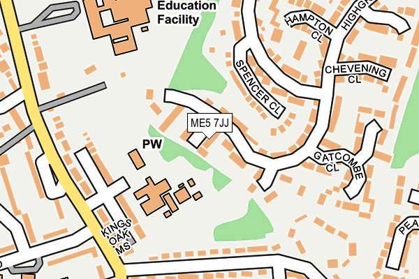 ME5 7JJ map - OS OpenMap – Local (Ordnance Survey)