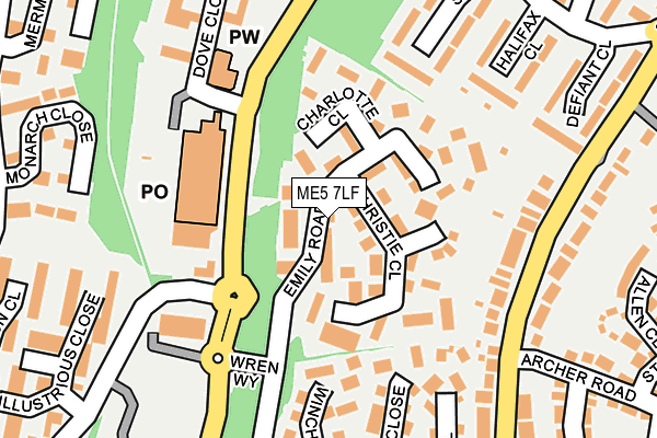 ME5 7LF map - OS OpenMap – Local (Ordnance Survey)
