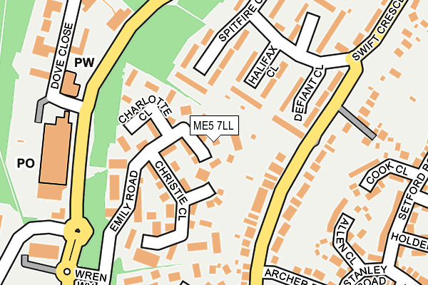 ME5 7LL map - OS OpenMap – Local (Ordnance Survey)