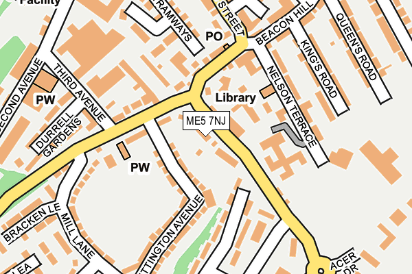 ME5 7NJ map - OS OpenMap – Local (Ordnance Survey)