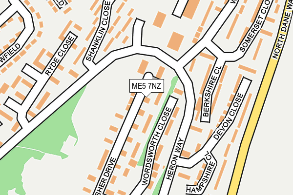 ME5 7NZ map - OS OpenMap – Local (Ordnance Survey)