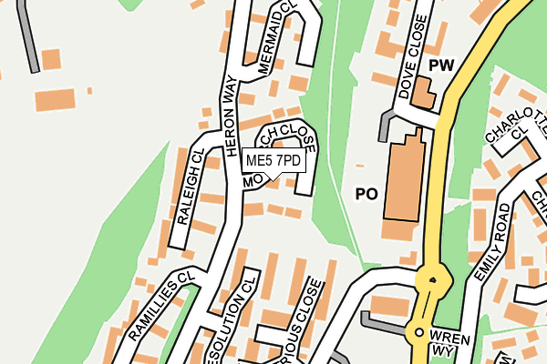 ME5 7PD map - OS OpenMap – Local (Ordnance Survey)