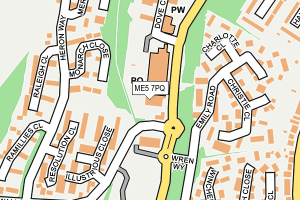 ME5 7PQ map - OS OpenMap – Local (Ordnance Survey)