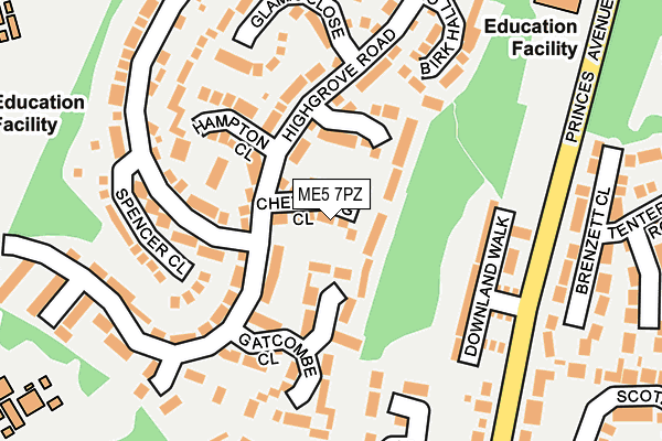 ME5 7PZ map - OS OpenMap – Local (Ordnance Survey)