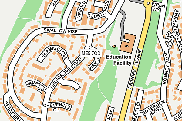 ME5 7QD map - OS OpenMap – Local (Ordnance Survey)