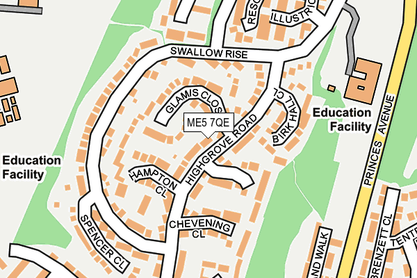 ME5 7QE map - OS OpenMap – Local (Ordnance Survey)