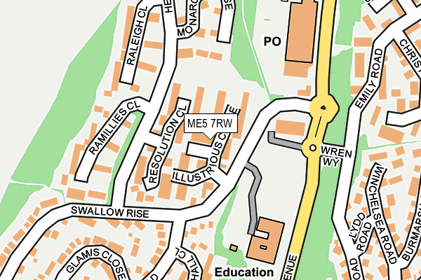 ME5 7RW map - OS OpenMap – Local (Ordnance Survey)