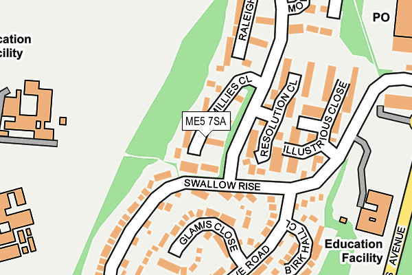 ME5 7SA map - OS OpenMap – Local (Ordnance Survey)