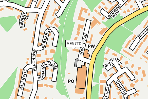 ME5 7TD map - OS OpenMap – Local (Ordnance Survey)