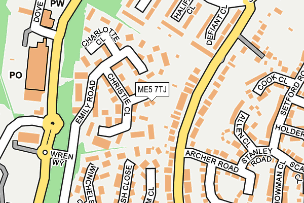 ME5 7TJ map - OS OpenMap – Local (Ordnance Survey)