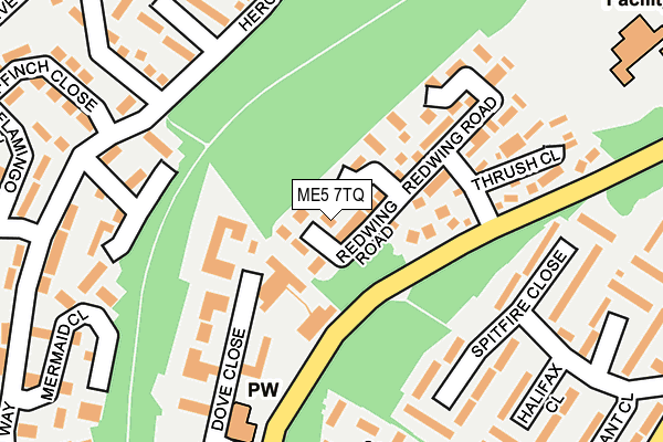 ME5 7TQ map - OS OpenMap – Local (Ordnance Survey)