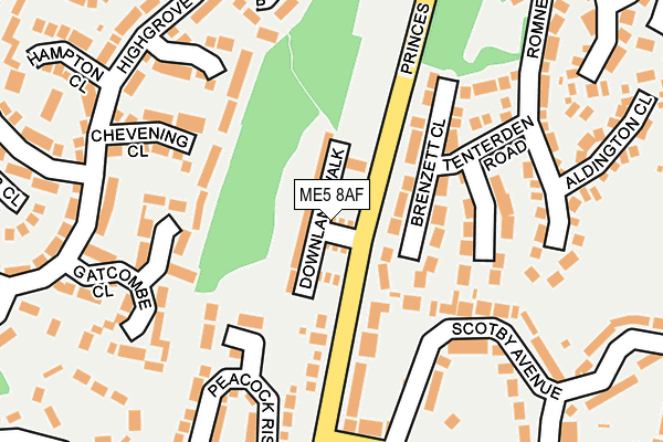 ME5 8AF map - OS OpenMap – Local (Ordnance Survey)