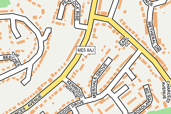 ME5 8AJ map - OS OpenMap – Local (Ordnance Survey)