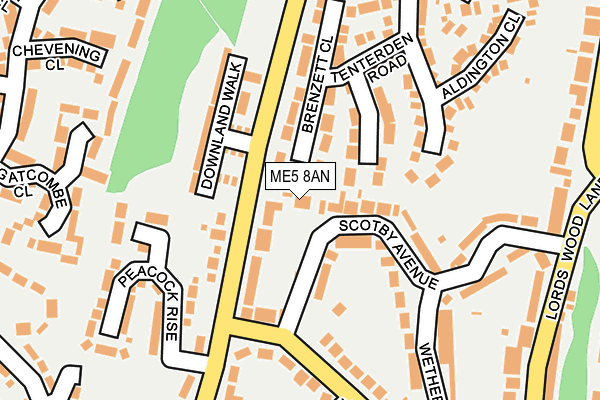 ME5 8AN map - OS OpenMap – Local (Ordnance Survey)
