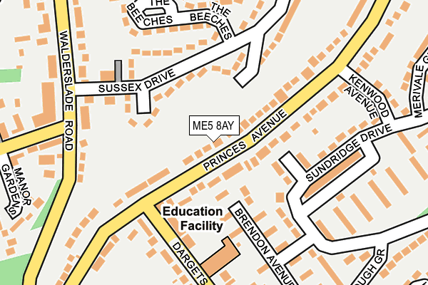 ME5 8AY map - OS OpenMap – Local (Ordnance Survey)