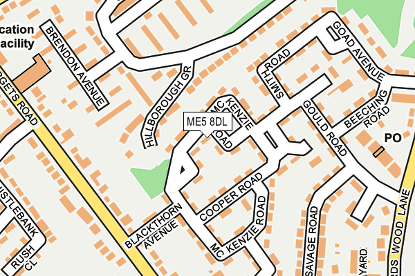 ME5 8DL map - OS OpenMap – Local (Ordnance Survey)