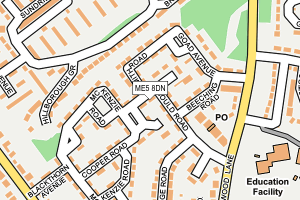 ME5 8DN map - OS OpenMap – Local (Ordnance Survey)