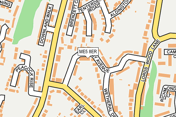 ME5 8ER map - OS OpenMap – Local (Ordnance Survey)