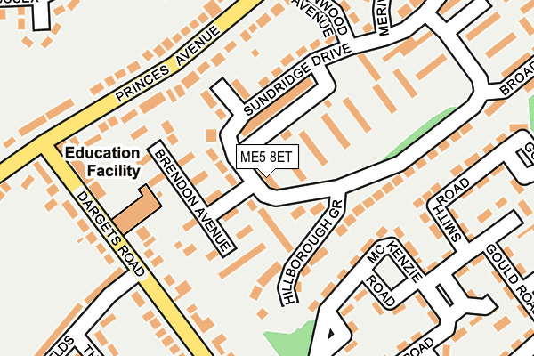 ME5 8ET map - OS OpenMap – Local (Ordnance Survey)