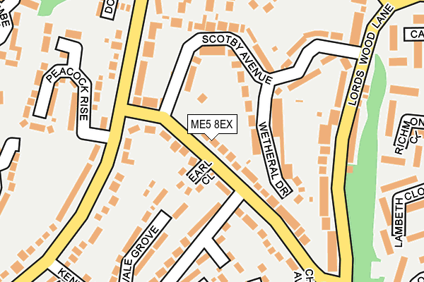 ME5 8EX map - OS OpenMap – Local (Ordnance Survey)