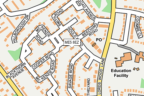ME5 8EZ map - OS OpenMap – Local (Ordnance Survey)