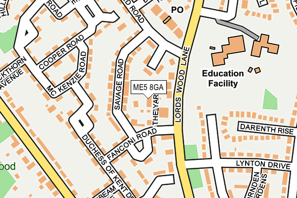 ME5 8GA map - OS OpenMap – Local (Ordnance Survey)