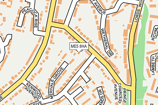 ME5 8HA map - OS OpenMap – Local (Ordnance Survey)
