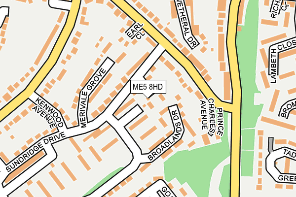 ME5 8HD map - OS OpenMap – Local (Ordnance Survey)