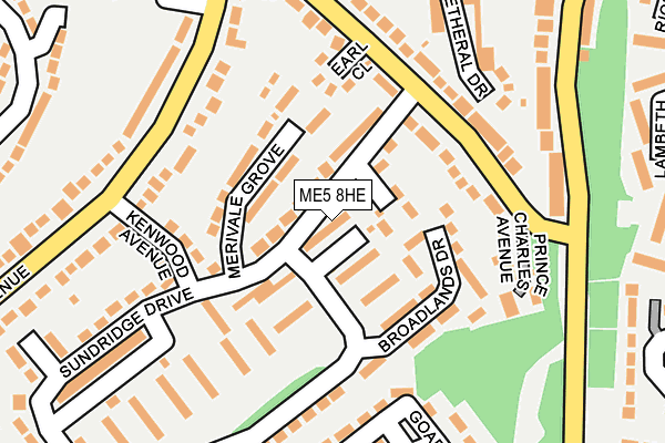 ME5 8HE map - OS OpenMap – Local (Ordnance Survey)
