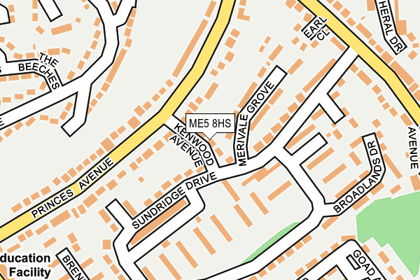 ME5 8HS map - OS OpenMap – Local (Ordnance Survey)