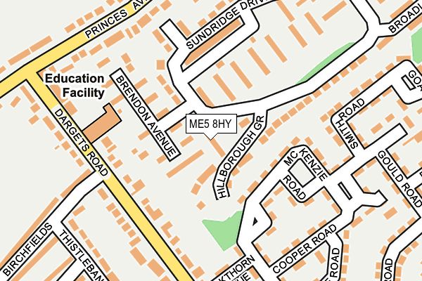 ME5 8HY map - OS OpenMap – Local (Ordnance Survey)