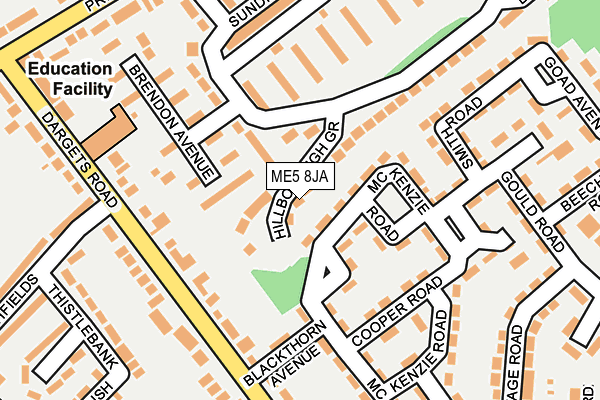 ME5 8JA map - OS OpenMap – Local (Ordnance Survey)