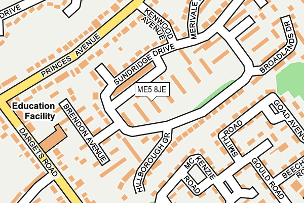 ME5 8JE map - OS OpenMap – Local (Ordnance Survey)