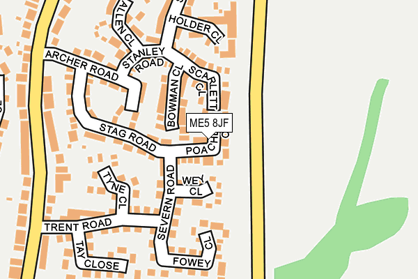 ME5 8JF map - OS OpenMap – Local (Ordnance Survey)