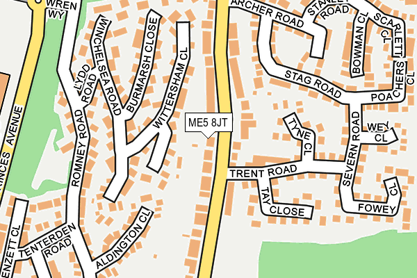 ME5 8JT map - OS OpenMap – Local (Ordnance Survey)