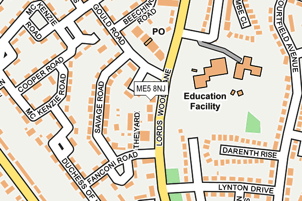 ME5 8NJ map - OS OpenMap – Local (Ordnance Survey)