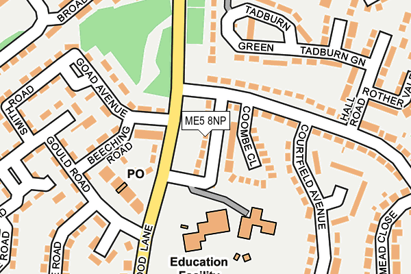 ME5 8NP map - OS OpenMap – Local (Ordnance Survey)