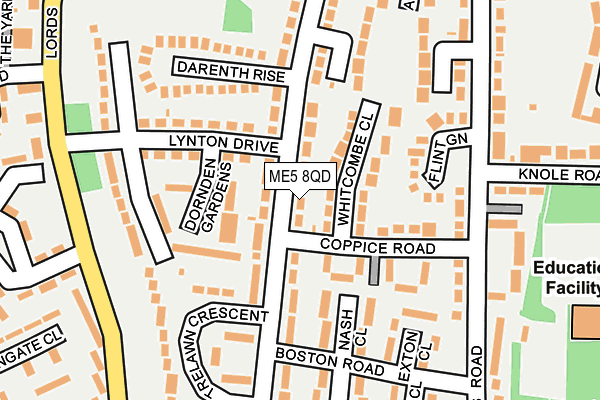 ME5 8QD map - OS OpenMap – Local (Ordnance Survey)