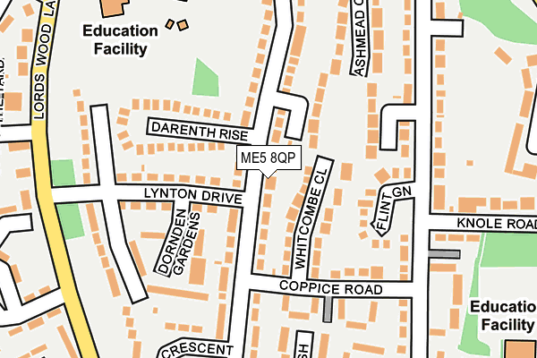 ME5 8QP map - OS OpenMap – Local (Ordnance Survey)