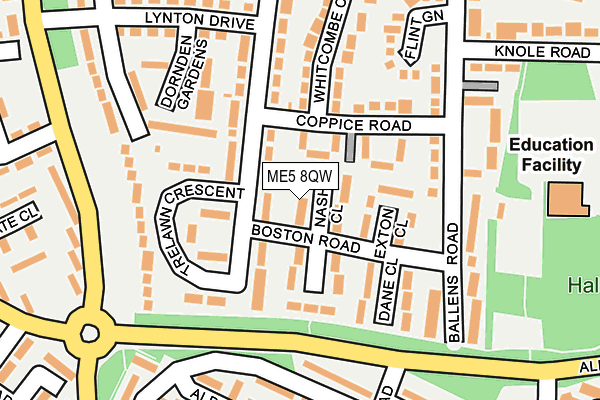 ME5 8QW map - OS OpenMap – Local (Ordnance Survey)