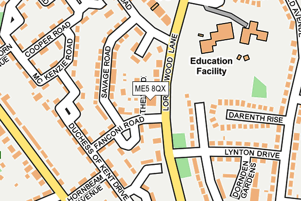 ME5 8QX map - OS OpenMap – Local (Ordnance Survey)