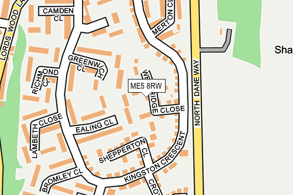 ME5 8RW map - OS OpenMap – Local (Ordnance Survey)