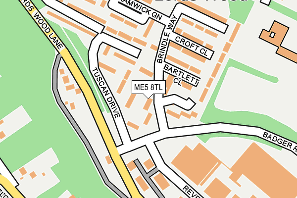 ME5 8TL map - OS OpenMap – Local (Ordnance Survey)