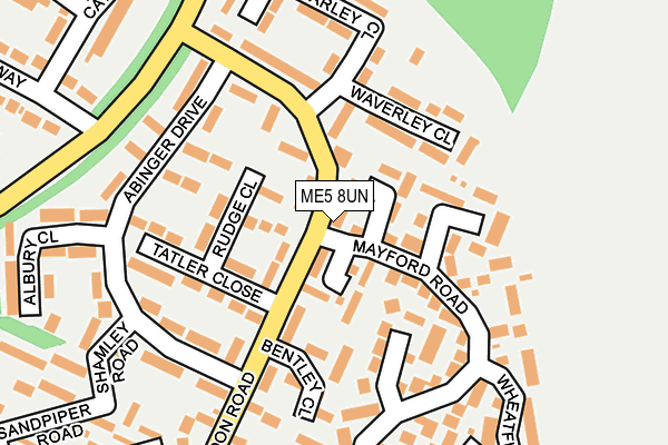 ME5 8UN map - OS OpenMap – Local (Ordnance Survey)