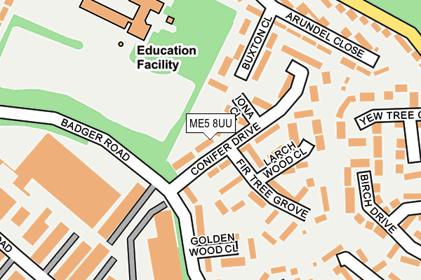 ME5 8UU map - OS OpenMap – Local (Ordnance Survey)