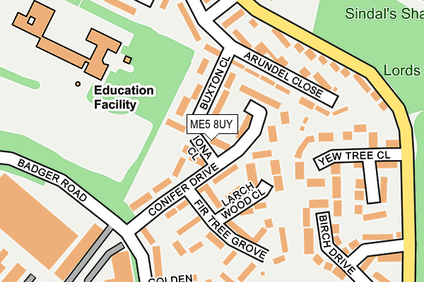 ME5 8UY map - OS OpenMap – Local (Ordnance Survey)