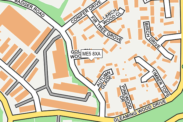ME5 8XA map - OS OpenMap – Local (Ordnance Survey)