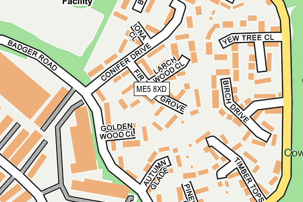 ME5 8XD map - OS OpenMap – Local (Ordnance Survey)